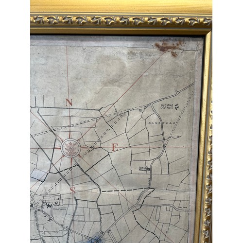 1270 - A gilt framed Planning scheme map for the City of Kingston Upon Hull, Draft Scheme Map, William Morr... 