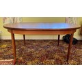 A teak extending dining table. 160 x 111cm closed. 205cm approx extended.