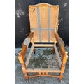 An oak armchair frame, William Morris? Reg no. 26971.