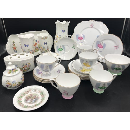 291 - A mixed set of ceramics to include Aynsley cottage garden fine bone china, a part Royal Stafford tea... 