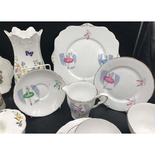 291 - A mixed set of ceramics to include Aynsley cottage garden fine bone china, a part Royal Stafford tea... 