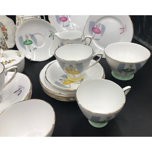 291 - A mixed set of ceramics to include Aynsley cottage garden fine bone china, a part Royal Stafford tea... 