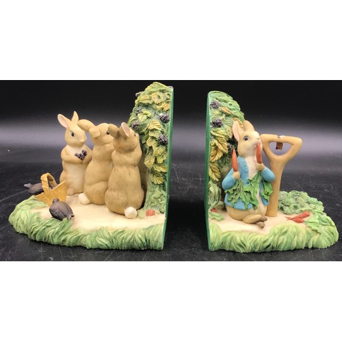 292 - A pair of Beatrix Potter Border Fine Arts Peter Rabbit book ends.