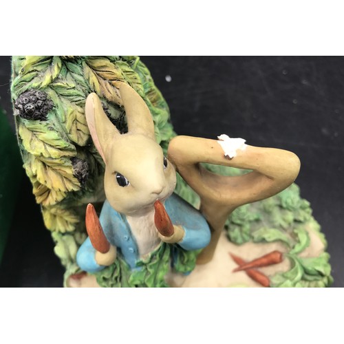 292 - A pair of Beatrix Potter Border Fine Arts Peter Rabbit book ends.