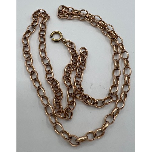 531 - A 9ct gold chain necklace. Length 49cm, weight 13.7gm.