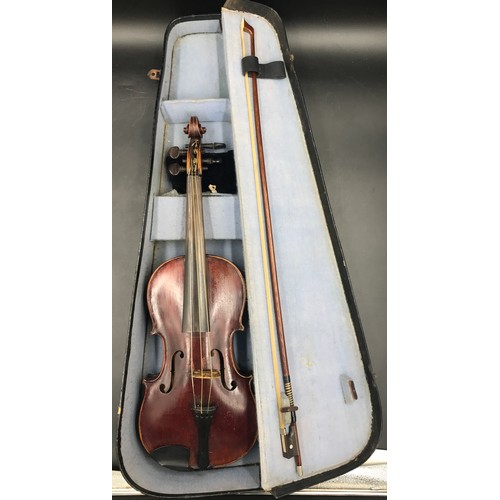 1153 - Violin with bow in case.