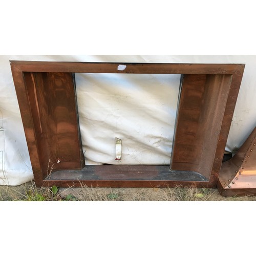 1058 - A vintage copper fire surround and canopy.