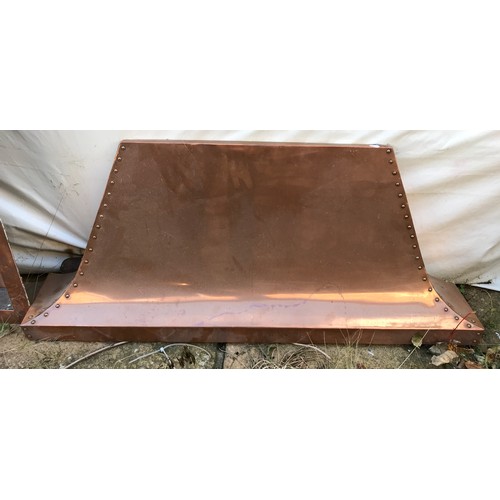 1058 - A vintage copper fire surround and canopy.