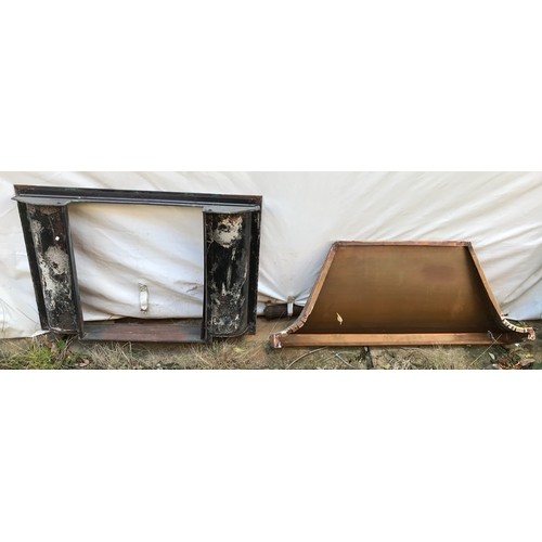 1058 - A vintage copper fire surround and canopy.