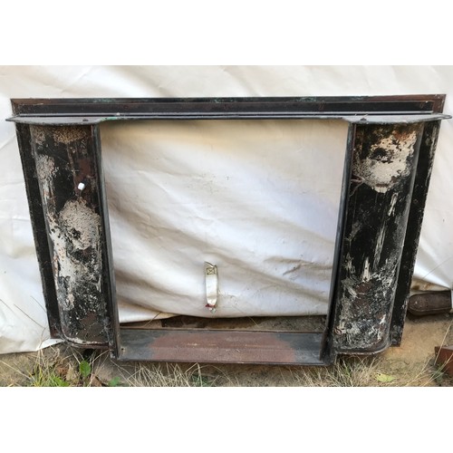 1058 - A vintage copper fire surround and canopy.