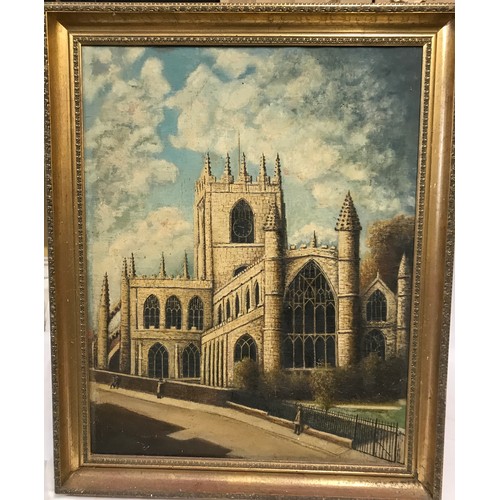 1585 - Oil on canvas St Mary's, East Beverley 1939. J.W.Todd to reverse.