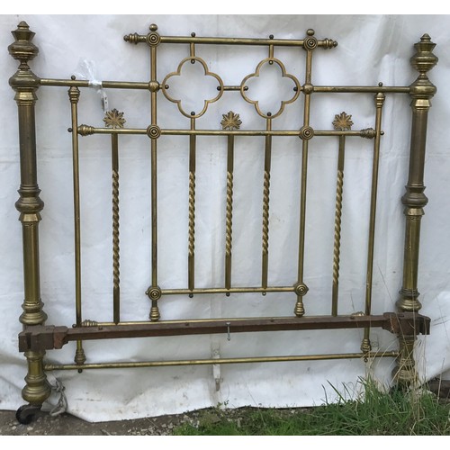 72 - Victorian brass double bedstead measuring 195l x 138cm w, head measuring 165h x 145cm w. Complete wi... 