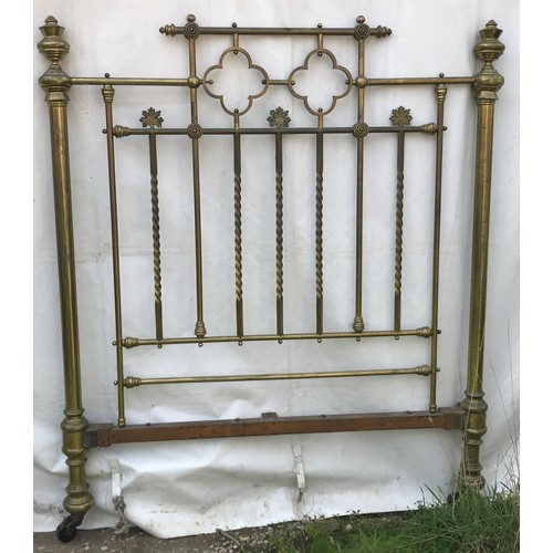 72 - Victorian brass double bedstead measuring 195l x 138cm w, head measuring 165h x 145cm w. Complete wi... 