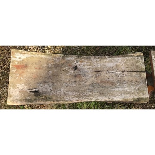 216 - A pair of Yew wood garden tables both approx. 107 l x 44 w x 66cm h.