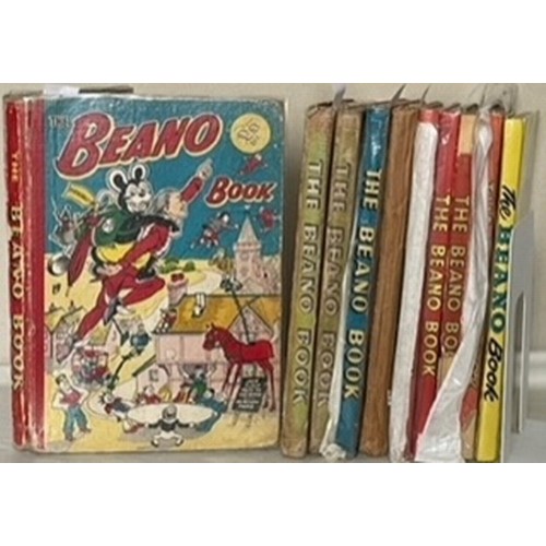 1034 - Books. The Beano Book. 1953; 1954 (2 copies); 1956; 1957 (lacking spine); 1959 (3 copies, 1 lacking ... 