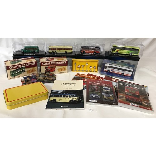 835 - A Corgi Plaxton Premier National Holidays Touring Coach, 4 Classic Coaches, Tin containing 6 Classic... 