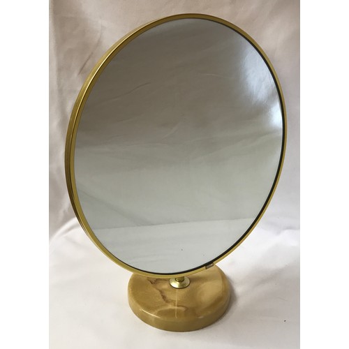 1146 - A Schreiber table tilt top mirror with onyx coloured base. Measuring at 40cm.