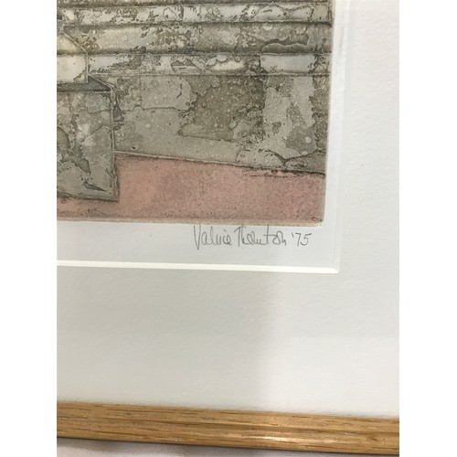 1579 - Valerie Thornton (1931-1991) etching and aquatint of St Giles signed and dated '75, image 58cm x 38c... 