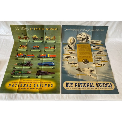 1242 - Ephemera to include: 2 x Original National Savings Posters - Development of Aircraft and The History... 