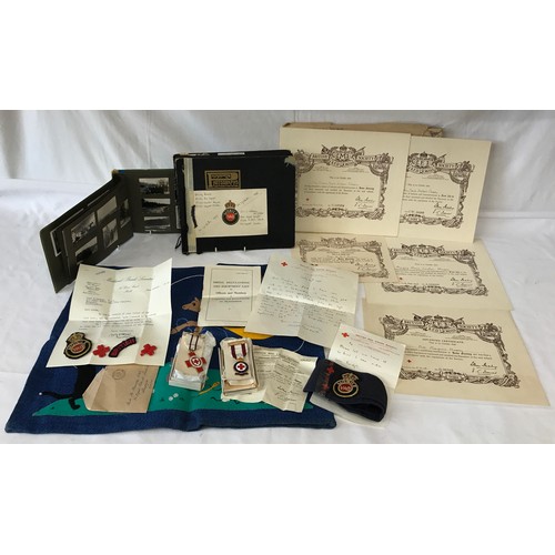 1244 - Red Cross interest-relating to Miss M. Massey to include two medals, patches, arm band, certificates... 