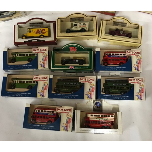 836 - Die cast model cars and vans 15 Lledo Collectibles to include 11 Days Gone 6 buses, 4 vintage and 1 ... 