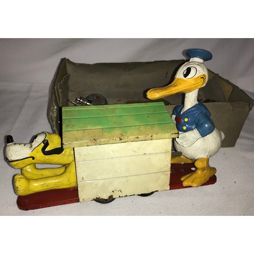 838 - A Lionel No. 1107 Donald Duck Rail Car and track with original box.