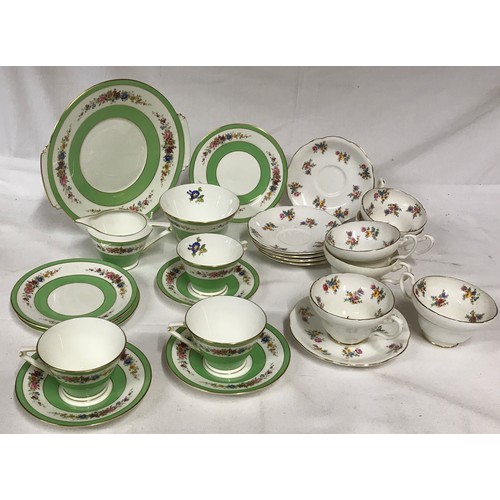 311 - A mixed lot of part tea sets to include a quantity of Coalport comprising of milk jug, 3 x cups and ... 