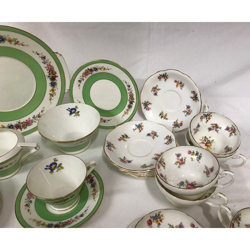 311 - A mixed lot of part tea sets to include a quantity of Coalport comprising of milk jug, 3 x cups and ... 