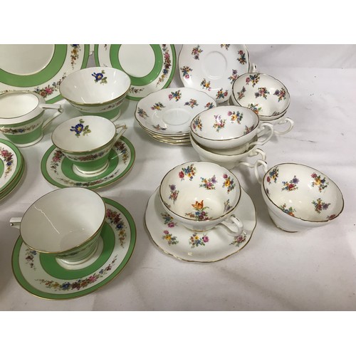 311 - A mixed lot of part tea sets to include a quantity of Coalport comprising of milk jug, 3 x cups and ... 