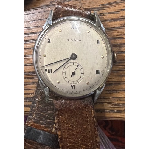 977 - A Nivada gentleman's wrist watch Reg no 725730 with subsidiary dial.