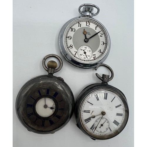 978 - Three various pocket watches to include hallmarked silver .935 white metal and Smith's Empire.