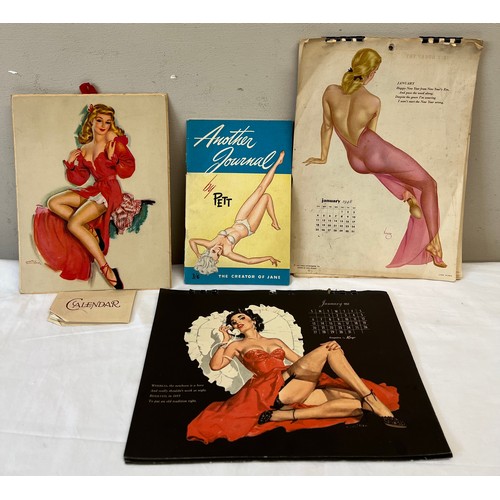 1234 - Glamour girl calendars including The Varga Girl for 1948, 1952 and 1957 and Another Journal by Pett,... 