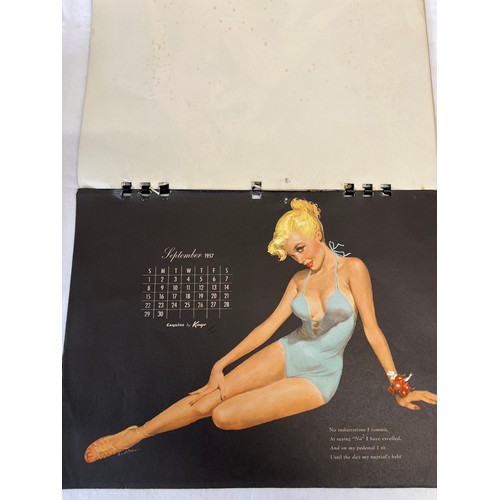 1234 - Glamour girl calendars including The Varga Girl for 1948, 1952 and 1957 and Another Journal by Pett,... 