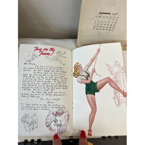 1234 - Glamour girl calendars including The Varga Girl for 1948, 1952 and 1957 and Another Journal by Pett,... 