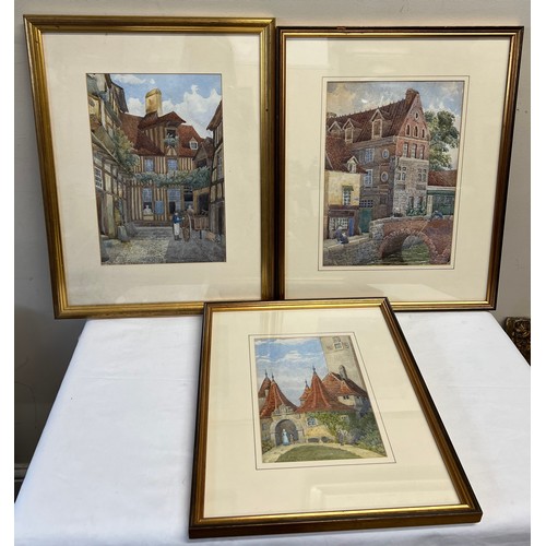 1568 - Three Arthur Ward watercolours depicting continental scenes including Abbeville.
All signed lower le... 