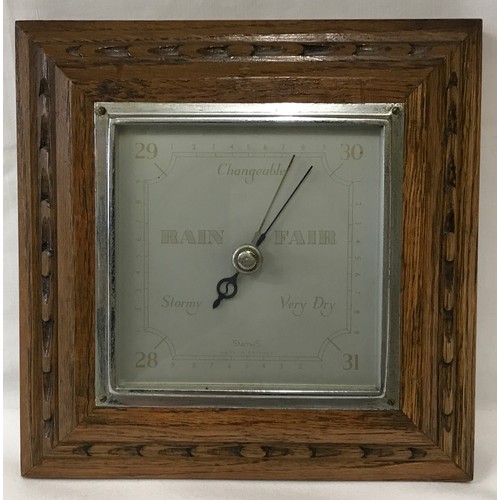 1191 - A square barometer 20.5cm h.