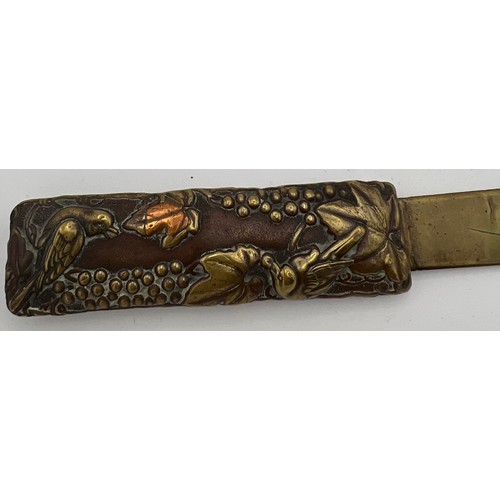 947 - A Japanese copper and brass paper knife. Length 30cm