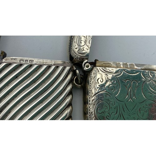 724 - A silver cigarette case London 1893 maker Henry Charles Freeman together with 2 vesta cases, one cas... 