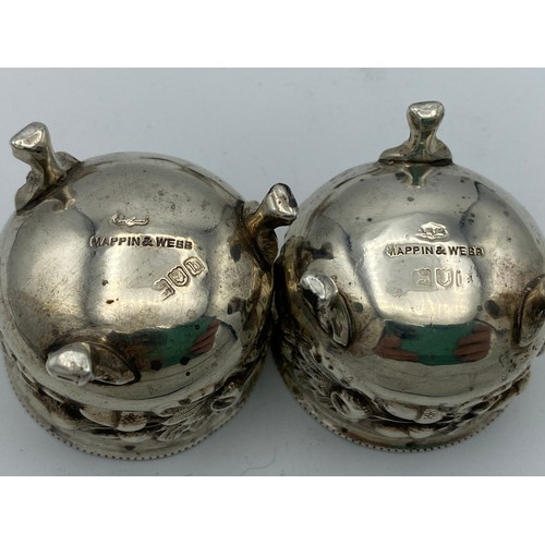 727 - Various silver to include two silver salts embossed with acorns and leaves London 1897 makers mark r... 