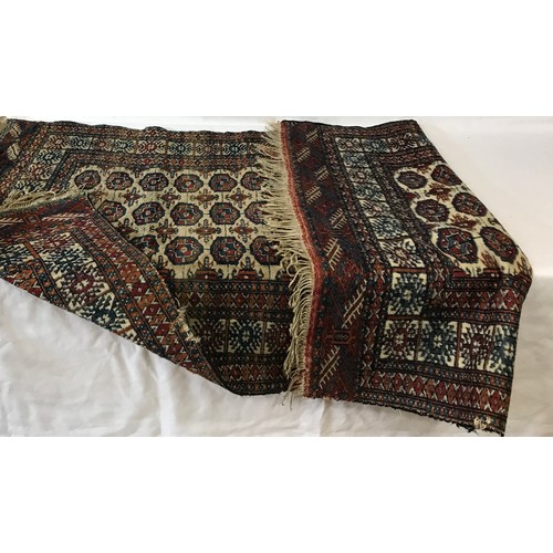 1210 - Oriental style silk rug measuring 90cm x 150cm.