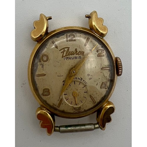 981 - An 18 carat gold cased Fleuron ladies wristwatch.