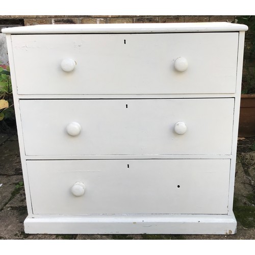 77 - Pine Chest of Drawers 94 h x 97 w x 44cm d