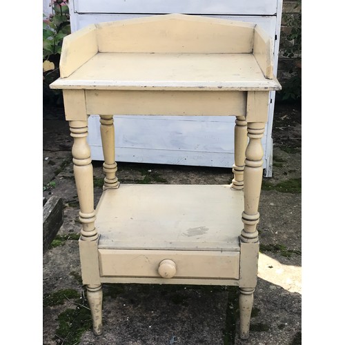 78 - Pine Washstand with gallery and one drawer, 81 h x 51 w x 45 deep.