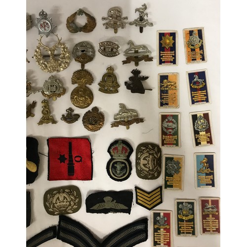 1202 - A collection of WWI and WW2 cap badges and shoulder titles to include RAF, Royal Navy, Japanese etc ... 