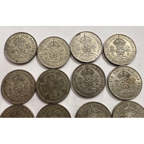 661 - A selection of coins to include Two Shillings 1929- 1944, One Shillings, 4 pre 1946, sixpences pre 1... 