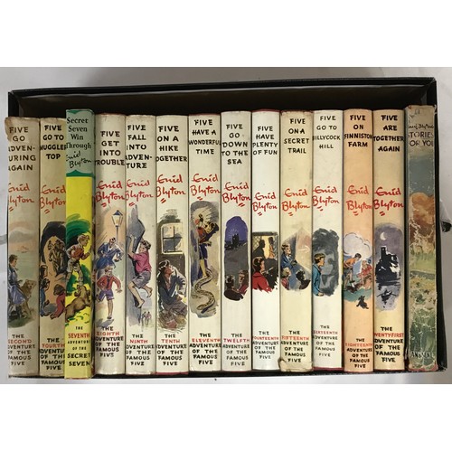 1043 - A collection of 13 Enid Blyton 'Famous Five 'books and one 'Stories For You'. Editions from 2 - 14.