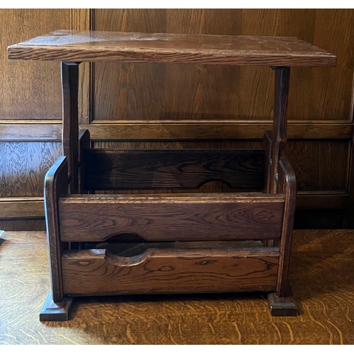 90 - Oak magazine rack/table. 52 x 27 x 48cm h.