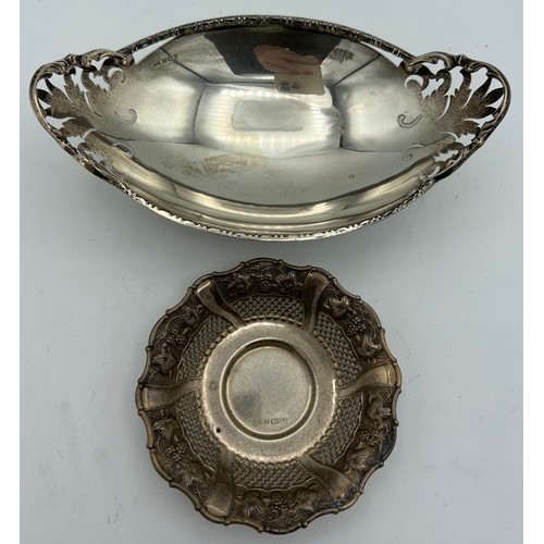 731 - Two hallmarked silver dishes.  Sheffield 1958 Maker Walker and Hall and Birmingham 1995 Maker Victor... 