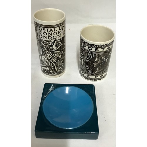 349 - Five pieces of ceramics to include two Hornsea Pottery mugs one depicting a £5 note and the other Po... 