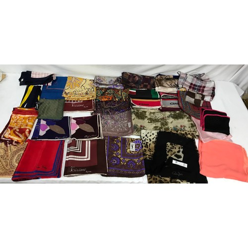 930 - A selection of scarves to include two pure new wool one Cornelia James, largest 135cm square, along ... 